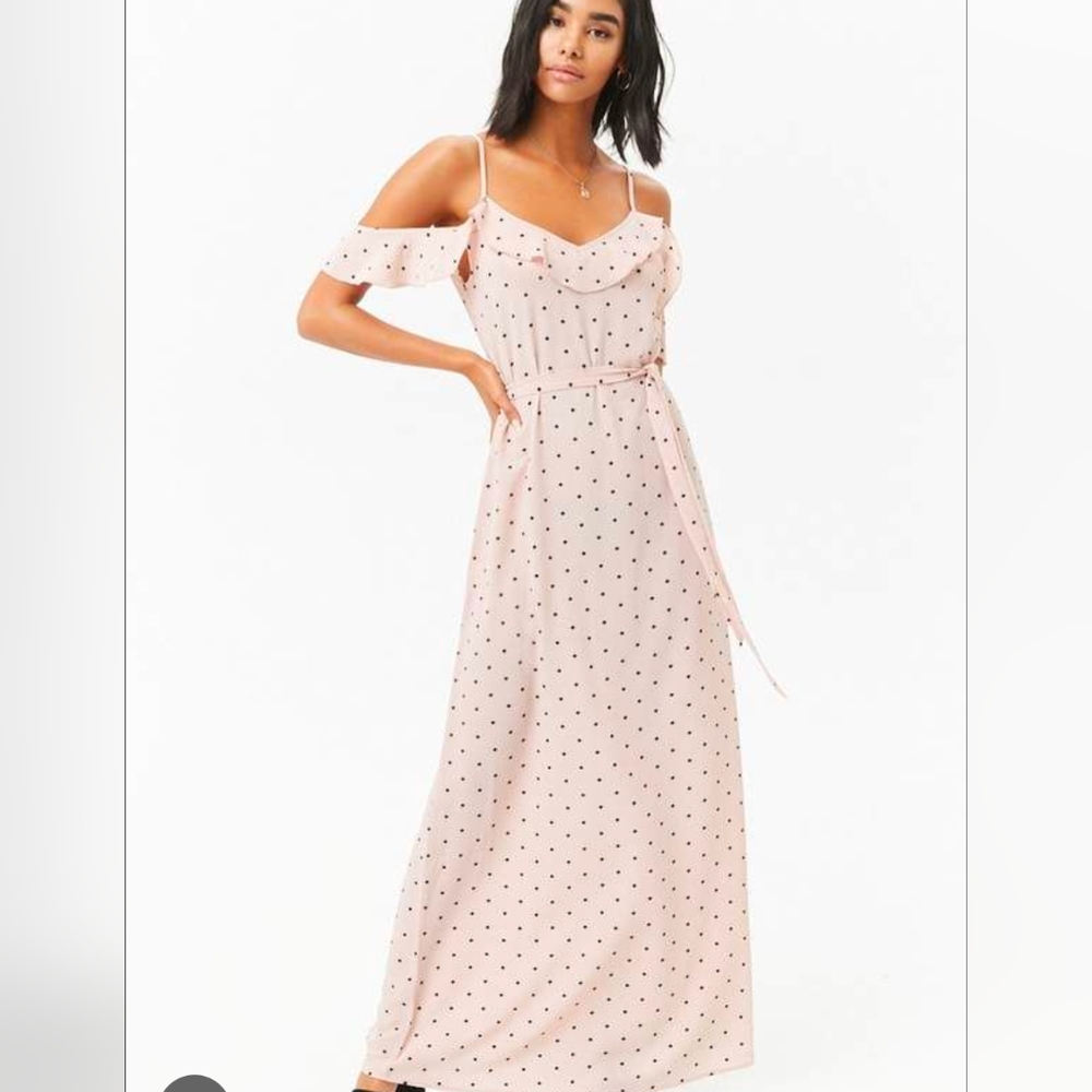 Off shoulder pink maxi dress
